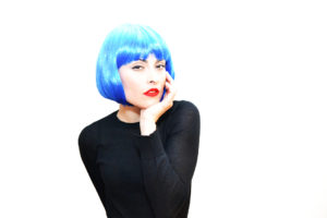girl with blue hair